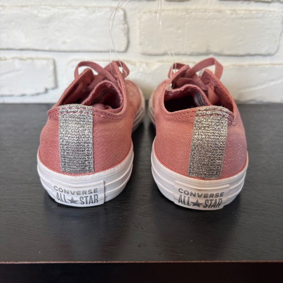 NWOT Converse All Star Pink Sparkly Lace Up Sneaker Junior Size 4, Women's 6 - Picture 4 of 8